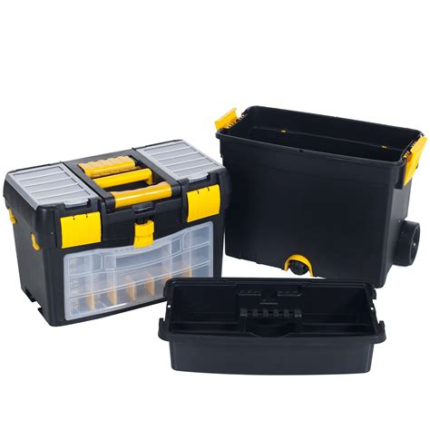 Rolling Tool Box With Wheels, Foldable Comfort 